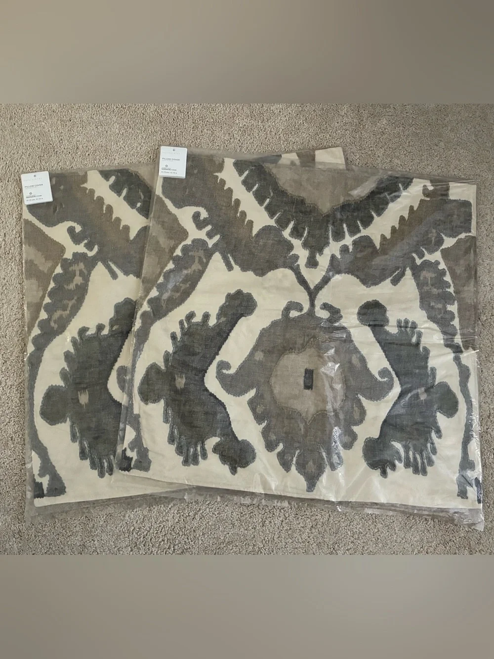 New Set 2 Pottery Barn Hudson IKAT Pillow Covers